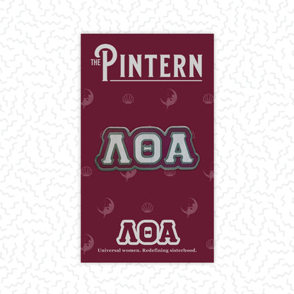 Grey Letter Enamel Pin